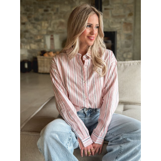 Chemise lignée Muriel - Rose