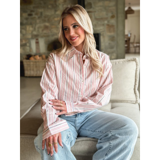 Chemise lignée Muriel - Rose