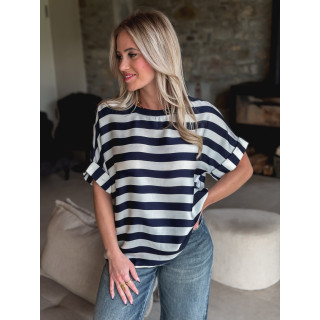 Blouse ligné Asla - Bleu marine