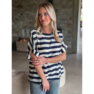 Blouse ligné Asla - Bleu marine