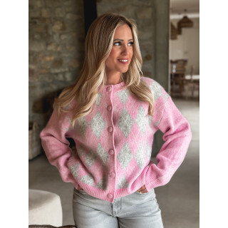 Gilet à motifs Régie - Rose/Gris