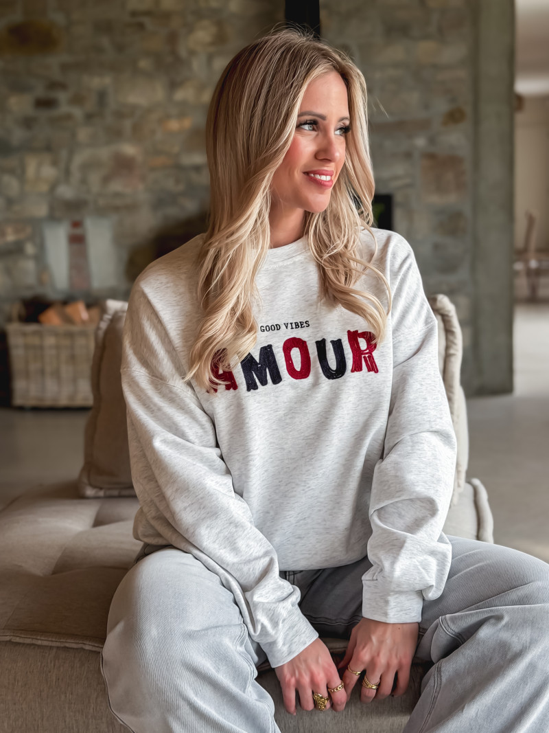 Pull "Amour" - Gris