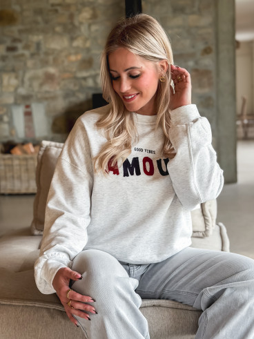 Pull "Amour" - Gris