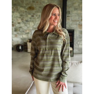 Polo ligné Nolwenn - Kaki