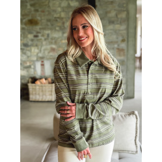 Polo ligné Nolwenn - Kaki