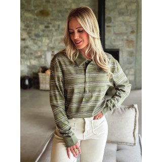 Polo ligné Nolwenn - Kaki