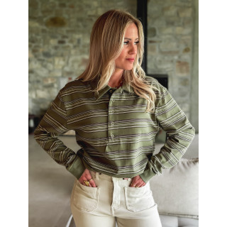 Polo ligné Nolwenn - Kaki