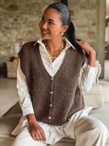 Gilet Kamélia - Chocolat