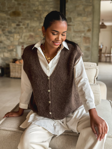 Gilet Arielle - Chocolat Gilet Arielle - Chocolat