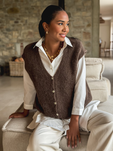 Gilet Kamélia - Chocolat