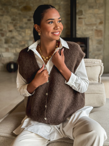 Gilet Arielle - Chocolat Gilet Arielle - Chocolat
