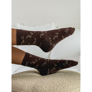 Chaussettes à motifs Teckel - Chocolat