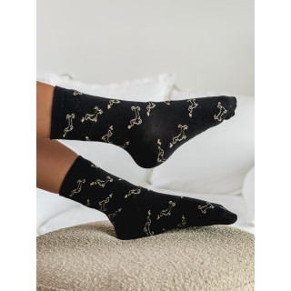 Chaussettes à motifs Teckel - Noir