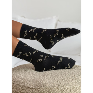 Chaussettes à motifs Teckel - Noir