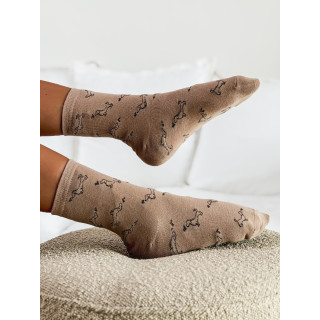 Chaussettes à motifs Teckel - Beige