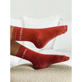 Chaussettes " My love " - Terracotta