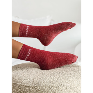 Chaussettes " My love " - Rouge