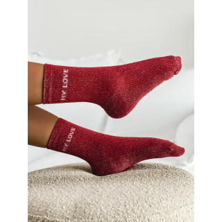 Chaussettes " My love " - Rouge