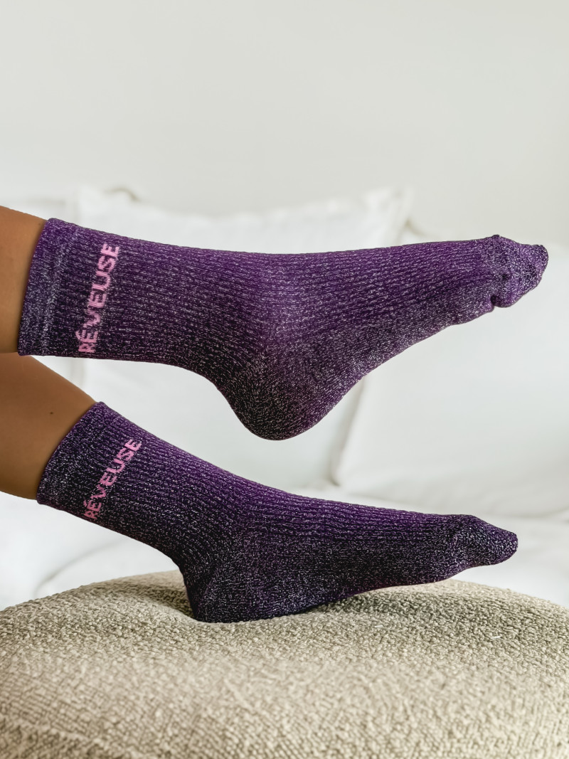 Chaussettes " Réveuse " - Violet