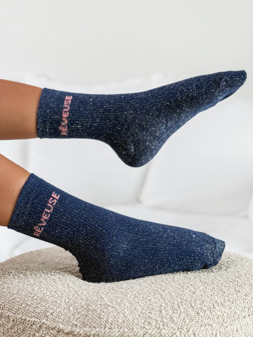 Chaussettes " Réveuse " - Bleu marine