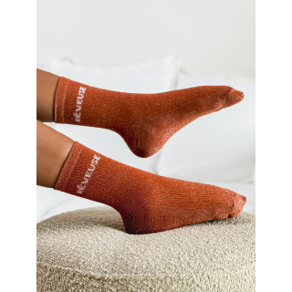 Chaussettes " Réveuse " - Brique