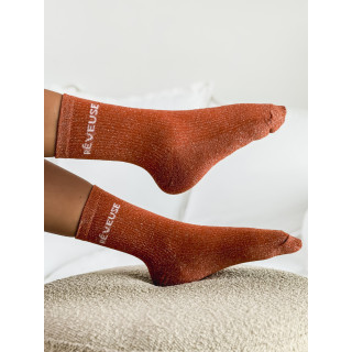 Chaussettes " Réveuse " - Brique