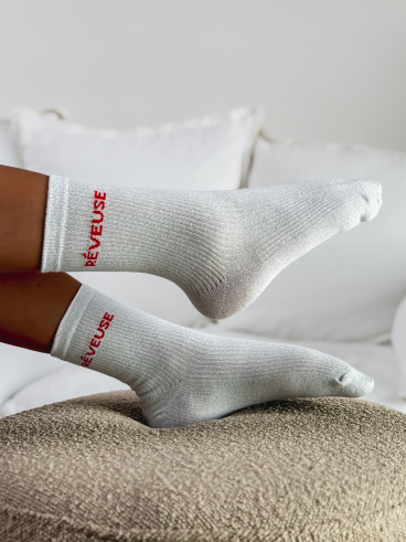 Chaussettes " Réveuse " - Blanc