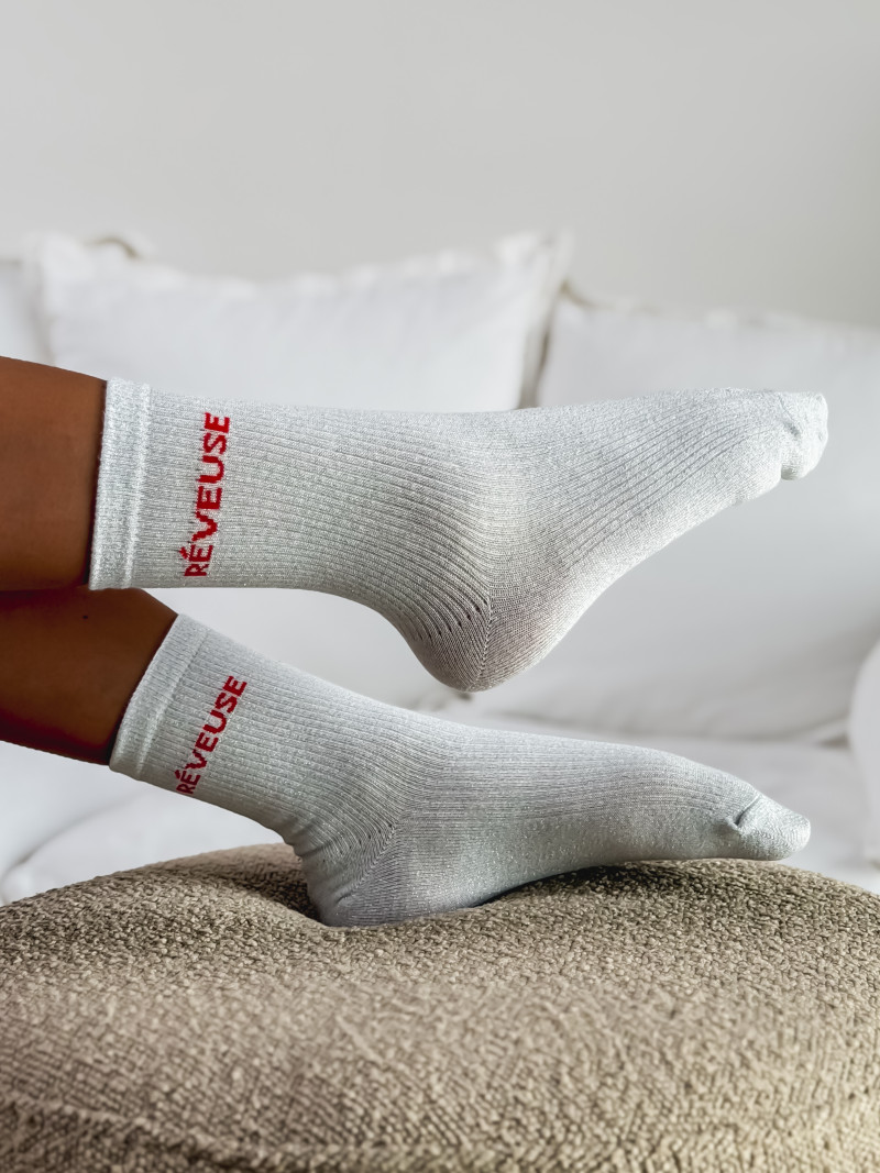Chaussettes " Réveuse " - Blanc