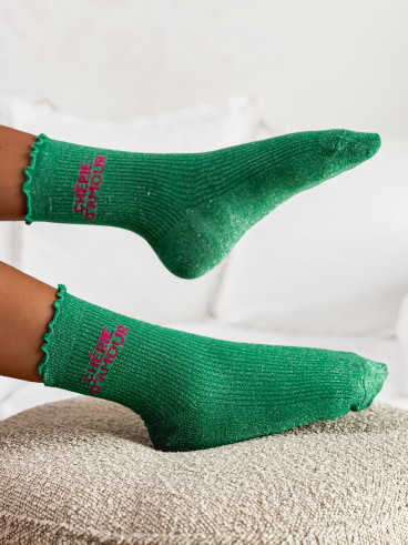 Chaussettes " Chérie d'amour " - Vert