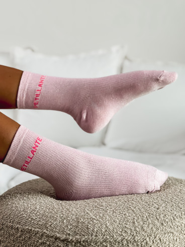 Chaussettes "Petillante" - Rose clair