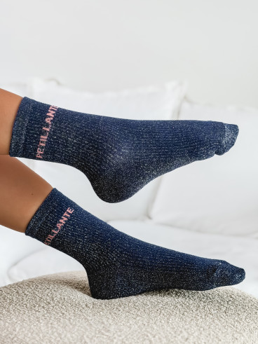 Chaussettes "Petillante" - Bleu marine