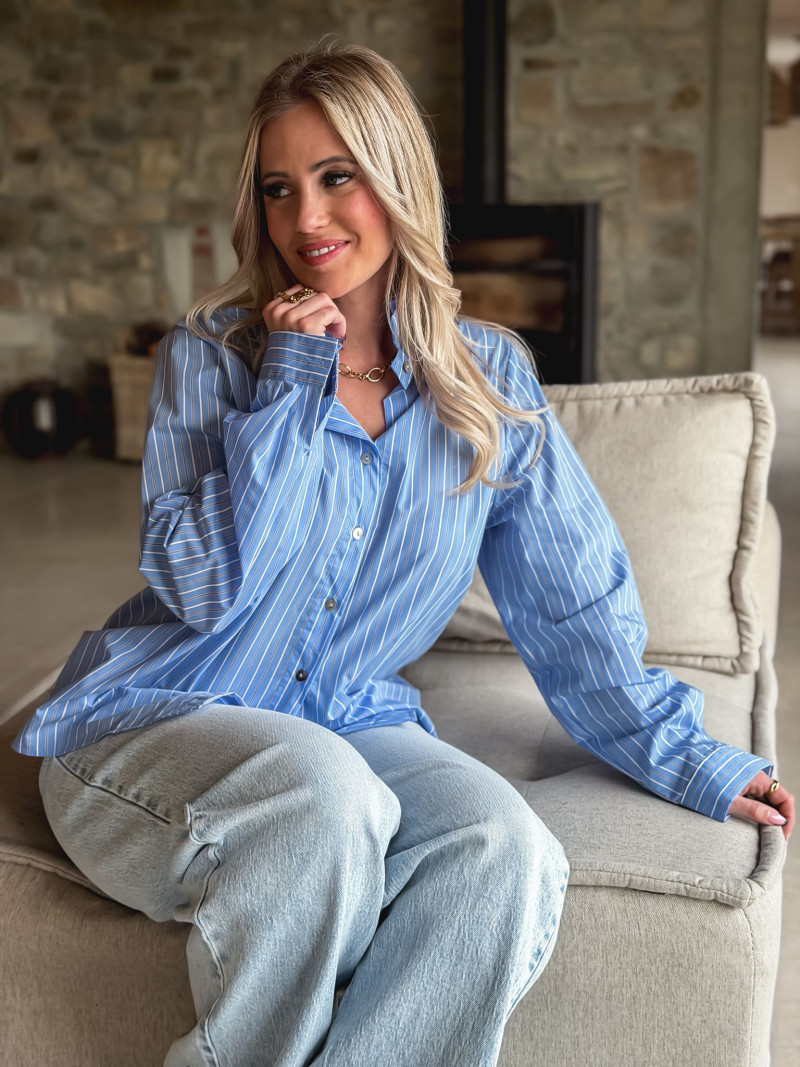 Chemise lignée Juliane - Bleu ciel Chemise lignée Juliane - Bleu ciel