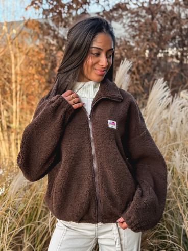 Gilet teddy Pinta - Chocolat