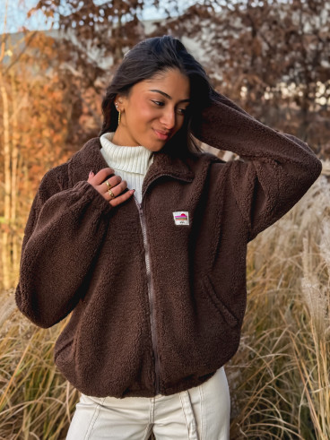 Gilet teddy Pinta - Chocolat