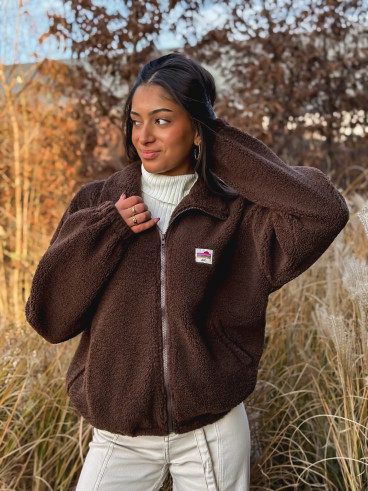 Gilet teddy Pinta - Chocolat