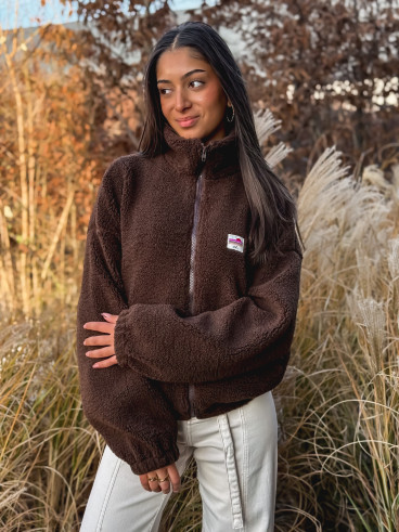 Gilet teddy Pinta - Chocolat