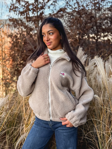 Gilet teddy Pinta - Taupe