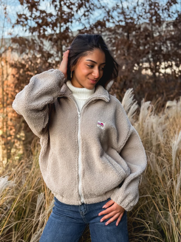 Gilet teddy Pinta - Taupe