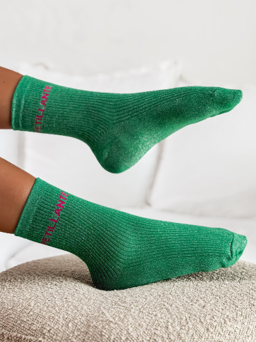 Chaussettes "Petillante" - Vert/Rose