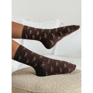Chaussettes à motifs Noeud - Chocolat