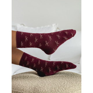Chaussettes à motifs Noeud - Bordeaux