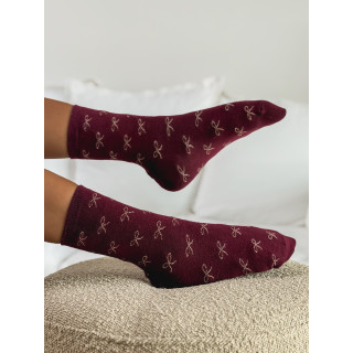 Chaussettes à motifs Noeud - Bordeaux