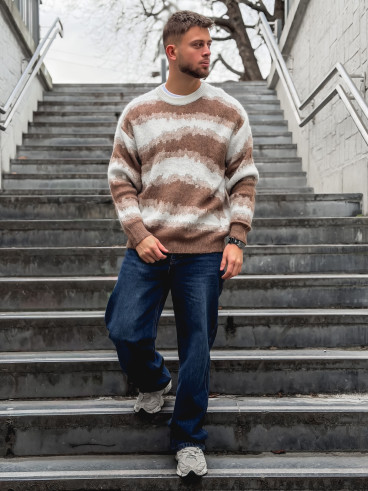 Pull à motifs Moscou - Beige