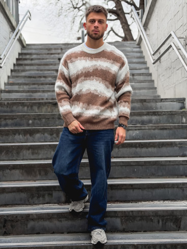 Pull à motifs Moscou - Beige