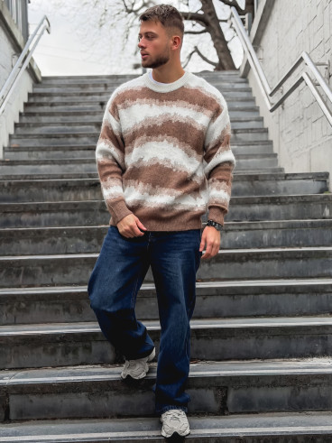 Pull à motifs Moscou - Beige