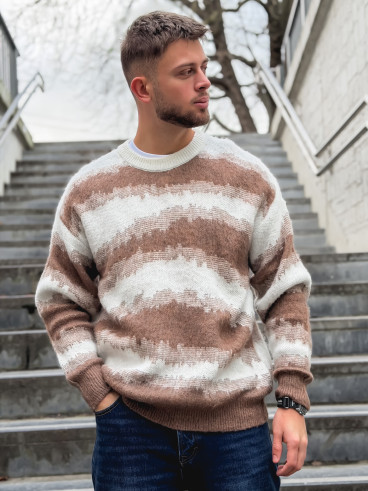 Pull à motifs Moscou - Beige