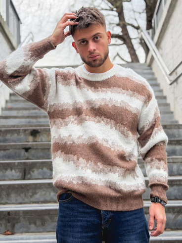 Pull à motifs Moscou - Beige
