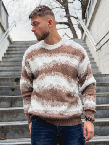 Pull à motifs Moscou - Beige