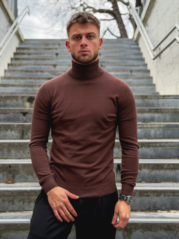 Pull col roulé Gaspard - Chocolat