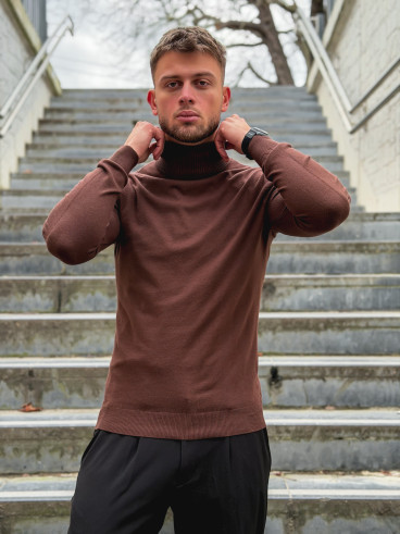 Pull col roulé Gaspard - Chocolat